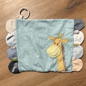 Giraffe Baby Comfort Blanket - Blue and Yellow
